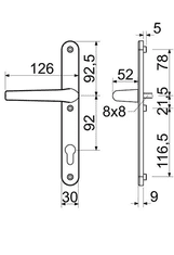 Richter Bílé kování pro plastové dveře RICHTER klika + klika, 92mm, hliník 