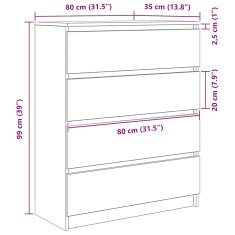 Vidaxl Příborník hnědý dub 80x35x99 cm kompozitní dřevo