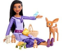 Mattel Sada Disney Přání - Wish Ash's Wish Lesní zvířátka s panenkou Asha.