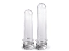 Kraftika 12ks (12,3 cm) transparent plastová lahvička / zkumavka se