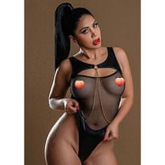 Daring Intimates Daring Wetlook Highwaist Bodysuit with Chain, dámské průhledné body S/M