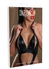 Daring Intimates Daring Wetlook Bodysuit with Zipper, dámský body se zipy S/M