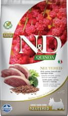 N&D Krmivo Dog Quinoa Neutered Adult Mini Duck, Broccoli & Asparagus 2,5kg