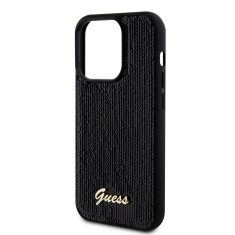 Guess Zadní kryt Sequin Script Logo pro iPhone 14 Pro Max Black