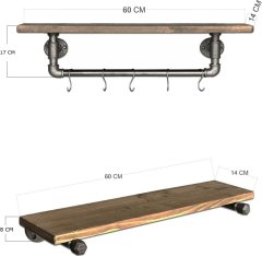 Kalune Design Sada koupelnových polic BoruRaf CXIII 2 ks černá/hnědá