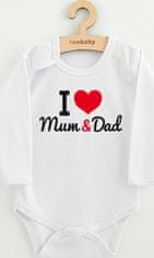 NEW BABY Body s potiskem New Baby I Love Mum and Dad 56 (0-3m)