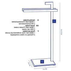 Kela Stojan na ručníky Dub kov černá KL-24261