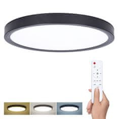 Solight Solight LED osvětlení s dálkovým ovladačem Estela Black, 36W, 2700lm, 30cm, změna chromatičnosti, stmívatelné WO8018