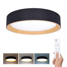 Solight Solight LED osvětlení s dálkovým ovladačem Larios Black, 48W, 3360lm, 39cm, změna chromatičnosti, stmívatelné WO8016