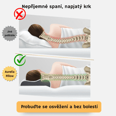 AureliaDream Ergonomický polštář z paměťové pěny pro skvělý spánek, úlevu od bolesti, podpora krku a zad, design proti chrápání, pro všechny spánkové polohy, hypoalergenní a prodyšný, AureliaPillow