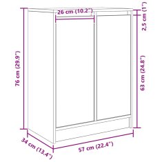 Vidaxl Příborník bílý 57x34x76 cm kompozitní dřevo