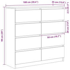 Vidaxl Příborník dub sonoma 100x35x99 cm kompozitní dřevo