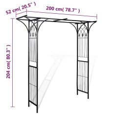 Vidaxl Zahradní oblouk 200 x 52 x 204 cm