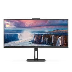 AOC LCD CU34V5CW 34" zakřivený VA/3440x1440@100Hz/1ms/300cd/HDMI/DP/4xUSB/USB-C/Webcam/Repro/HAS/VESA