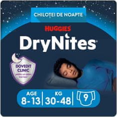 Huggies Dry Nites Large 8-13 let (30-48 kg) Boys 9 ks