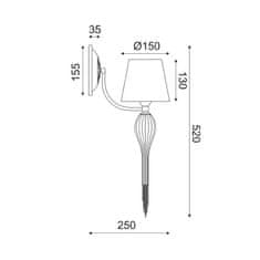 ACA ACA Lighting Textile nástěnné svítidlo EG170301WBCH