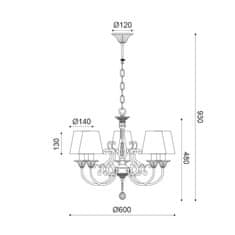 ACA ACA Lighting Textile závěsné svítidlo EG169885PP