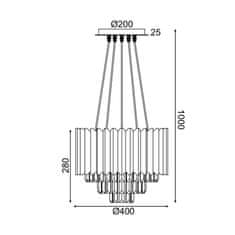 ACA ACA Lighting závěsné svítidlo 5XE14 křišťál plus mosaz D40XH100CM EMPIRE EG6175P41CG