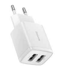 Baseus nabíječka do sítě Compact 2xUSB 10,5W bílá