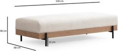 Hanah Home Taburet ETI 158 cm bílý/dub přírodní