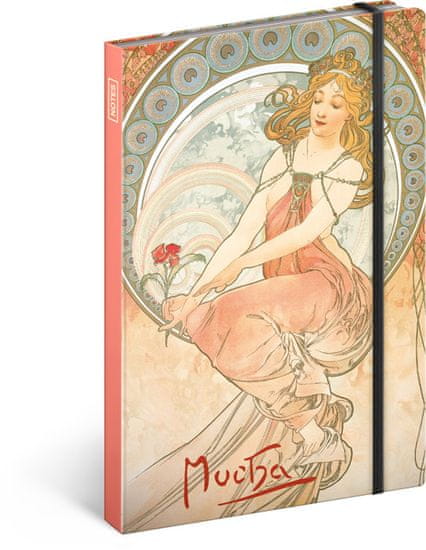 Notique Notes Alfons Mucha – Malířství, linkovaný, 13 x 21 cm