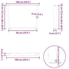 Vidaxl Nohy jídelního stolku ve tvaru V 3ks 100x(72-73,3) cm ocel ocel