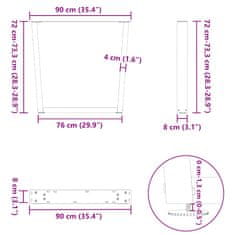 Vidaxl Nohy jídelního stolku ve tvaru V 2ks 90x(72-73,3) cm ocel