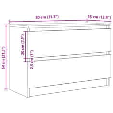 Vidaxl TV skříňka černá 80x35x54 cm kompozitní dřevo