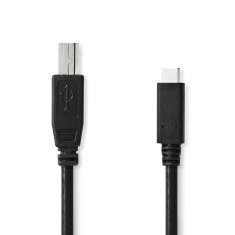 Nedis propojovací kabel USB 2.0 zástrčka USB-C - zástrčka USB B, 1 m, černá (CCGL60650BK10)