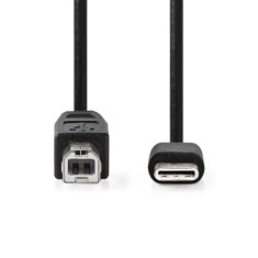 Nedis propojovací kabel USB 2.0 zástrčka USB-C - zástrčka USB B, 1 m, černá (CCGL60650BK10)