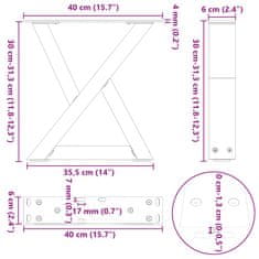 Vidaxl Nohy konferenčního stolku 2 ks černé 40x(30-31,3) cm ocel