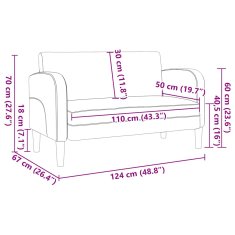 Vidaxl Loveseat Sofa Vínově červená 110 cm umělá kůže