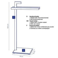 Kela Stojan na ručníky KL-24261 Dub kov černá