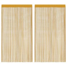 Vidaxl String Curtains 2 ks Gold 100x250 cm