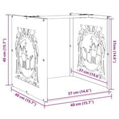 Vidaxl Stojan na palivové dřevo 40x40x40 cm z nerezové oceli