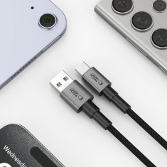 Tech-protect Ultraboost DNA kabel USB / USB-C 15W / 3A 25 cm, šedý