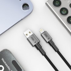 Tech-protect Ultraboost DNA kabel USB / Lightning 15W / 2.4A 1m, šedý