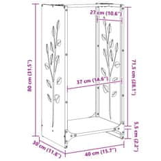 Vidaxl Stojan na palivové dřevo 40x30x80 cm z nerezové oceli