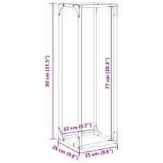 Vidaxl Stojan na palivové dřevo černý Ocel válcovaná za studena