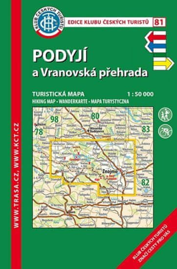 MAPA Podyjí, Vranovská přehrada /KČT 81 1:50T Turistická