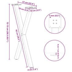Vidaxl Nohy jídelního stolku ve tvaru X 2 ks 57x(72-73) cm ocel