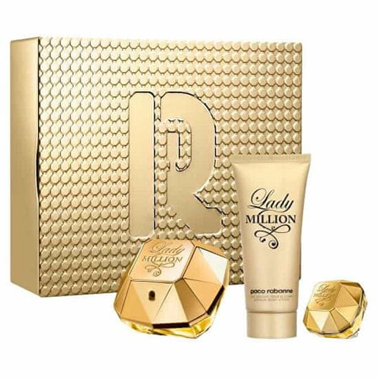 Paco Rabanne Lady Million - EDP 80 ml + tělové mléko 100 ml + EDP 5 ml