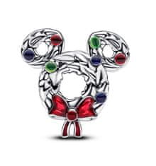 Pandora Stříbrný korálek Vánoční věnec Mickey Mouse Disney 793531C01