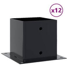 Vidaxl Podstavce pod sloupky čtvercové 12 ks antracit 141x141 mm