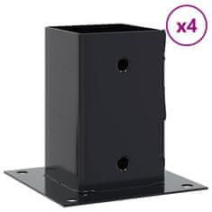 Vidaxl Podstavce pod sloupky čtvercové 4 ks Antracit 91x91 mm