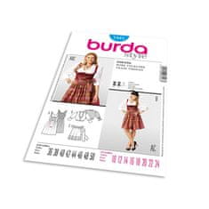 Burda Střih Burda 7443 - Krojové šaty, krojová zástěrka, krojová halenka