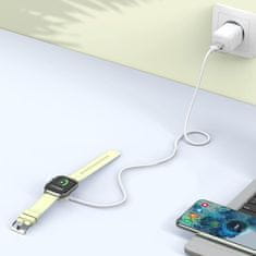 Tech-protect MC02 magnetická nabíječka na Apple Watch USB-C 1m, bíla