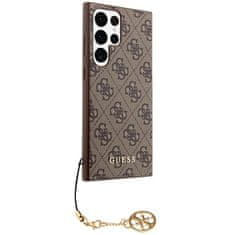 Guess GUHCS23LGF4GBR hard silikonové pouzdro Samsung Galaxy S23 ULTRA 5G Brown 4G Charms Collection