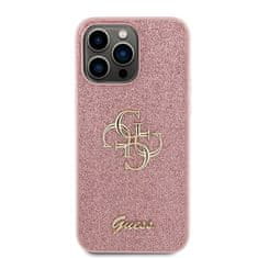 Guess hard kryt na iPhone 15 PRO 6.1" Pink Glitter Script Big 4G