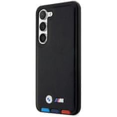 Bmw BMHCS23M22PTDK hard silikonové pouzdro Samsung Galaxy S23 PLUS 5G black Leather Stamp Tricolor